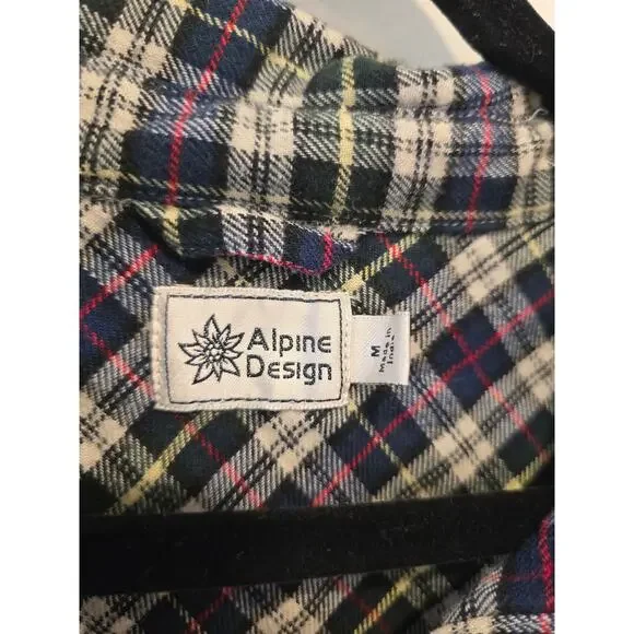 Alpine Design Navy and Cream Flannel Size M NWT - Picture 4 of 9